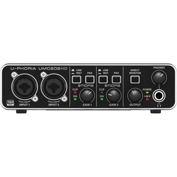 Interface de áudio Behringer U-Phoria UMC202HD preta Foto 1