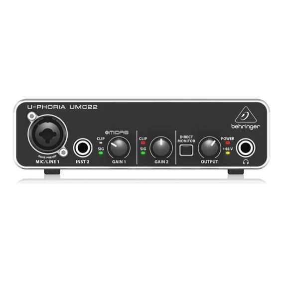 Interface De Áudio Behringer U-phoria Umc22 Midas Usb Foto 1