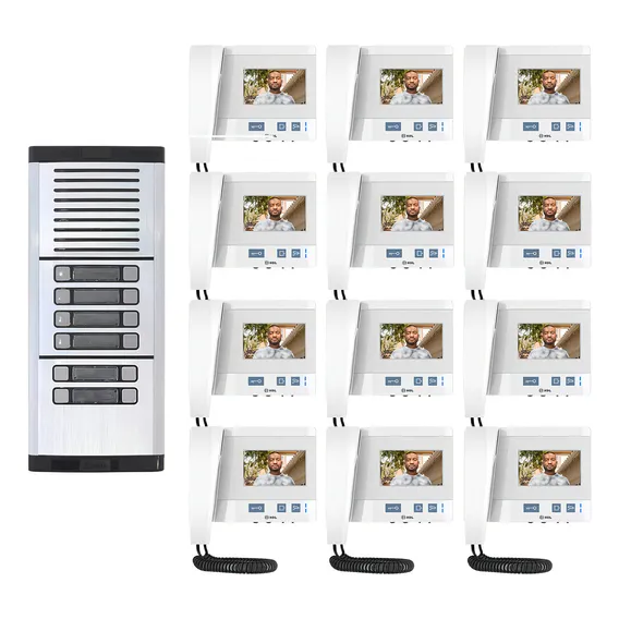 Interfone Hdl Com Câmera 12 Pontos Coletivo Completo Com Cor Prateado Bivolt Foto 1