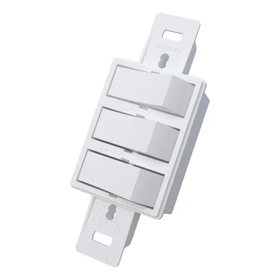 Interruptor Condulete 3 Teclas Simples Branca Blux Foto 1