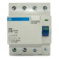 Interruptor Diferencial Residual Weg Dr 100a 4 Polos Rdw Foto mini 3