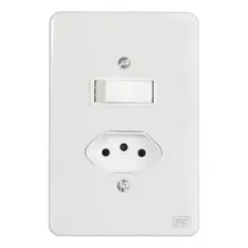 Interruptor Simples 1 Tecla + 1 Tomada 10a C/ Placa Homelink Foto mini 1