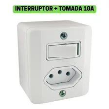 Interruptor Simples C Tomada Sistema X Radial Caixa Sobrepor Foto mini  2