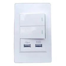 Interruptor Tomada Duplo Liga Desliga + 2 Entrada Usb Bivolt Cor Branco Foto mini 4