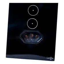 Interruptor Touch Tok Glass 2 Pad Preto+tomada 4x2 Foto mini 1