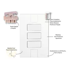 Interruptor Triplo Apagador Pluzie Modular - 3 Teclas Simples 4x2 Foto mini  2