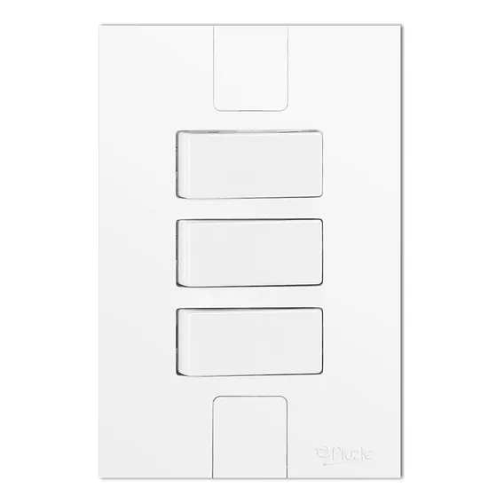 Interruptor Triplo Apagador Pluzie Modular - 3 Teclas Simples 4x2 Foto 1