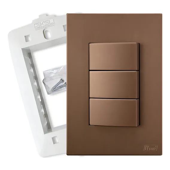 Interruptor Triplo Paralelo Corten Fosca Recta Satin Blux Foto 1
