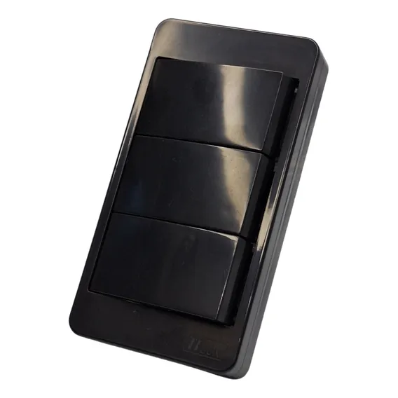 Interruptor Triplo Simples Luz Condulete Modular Preto Ksl Foto 1