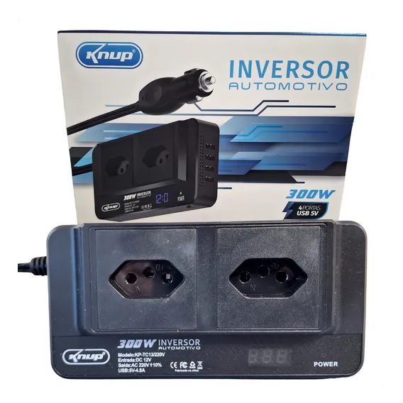 Inversor Automotivo Veicular 300w De Tensão 12v 110v Digital Foto 1