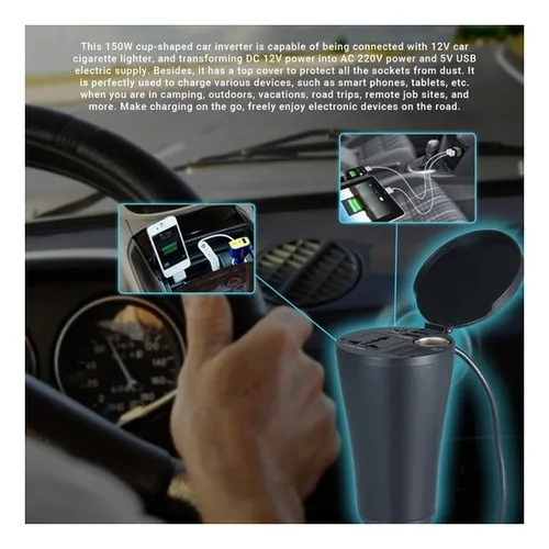 Inversor Conversor Tomada Carro 150w 12v 110v Usb Veicular Foto 1