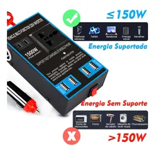 Inversor Energia 1500w Carro Caminhão Tomada 12-24v A 220v inversor reliable Conversão de 12V/24V para 220V Foto mini  2
