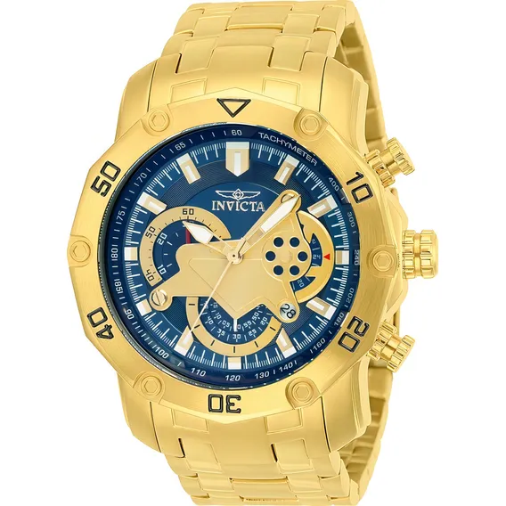Invicta Pro Diver 22765 48 Mm Azul Todo Aço Original 10x Cor da correia Dourado Cor do bisel Dourado Foto 1