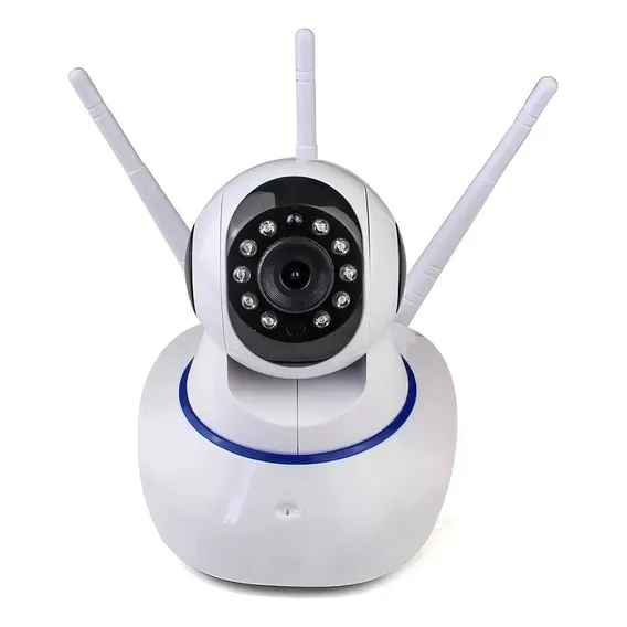 Ip Camera Wifi Com 3 Antenas Onvif Hd P2p 360 Cor Outro Foto 1