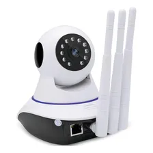 Ip Camera Wifi Com 3 Antenas Onvif Hd P2p 360 Cor Outro Foto mini 4