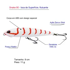 Isca Artificial Marine Sports Snake 90 9cm 11gr Opções Cores Cor N4 Foto mini 2