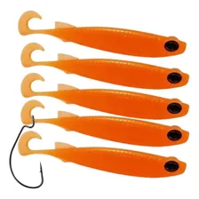 Isca Artificial Soft Monster 3x E-shad 12cm C/ 5und - Cores Cor Cor - Orange Foto  mini 1