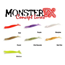 Isca Artificial Soft Monster 3x X-solid (8 Cm) - 5 Unidades Cor Cor - Purple Foto mini 2
