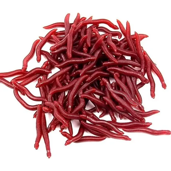 Isca Minhoca Artificial 10 Cm 20 Peças Isca Verme Mar Rio Cor Vermelho Foto 1