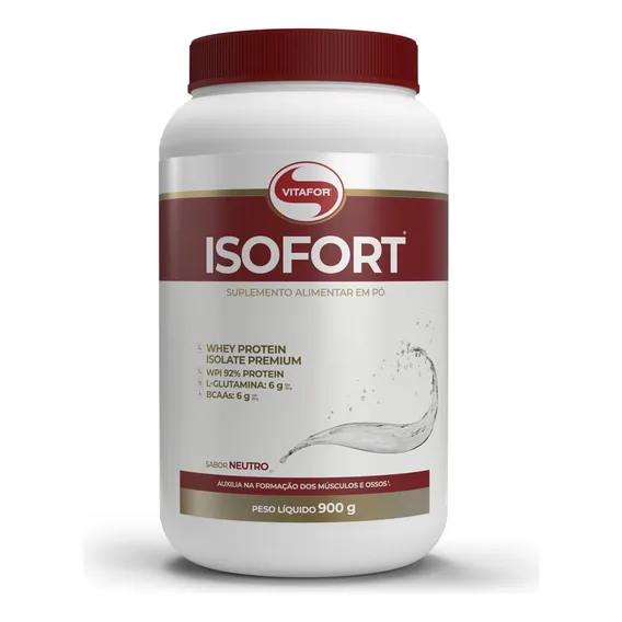 Isofort 900g Whey Isolado - Vitafor Sabor Neutro Foto 1
