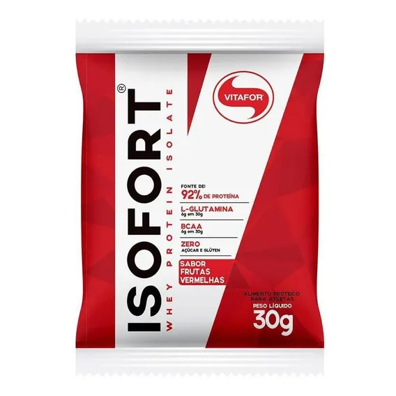 Isofort Whey Protein Isolado Frutas Vermelhas Vitafor 30g Foto 1