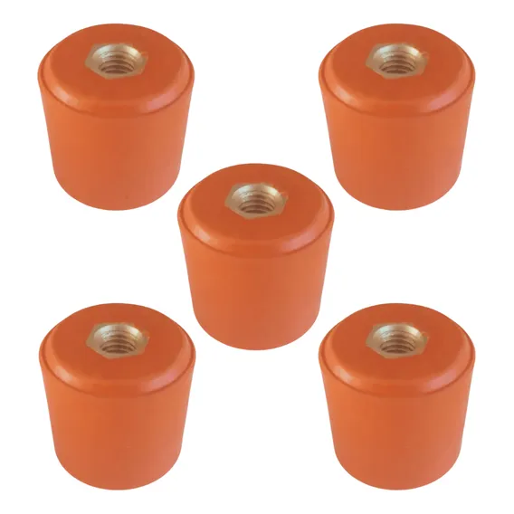 Isolador Epoxi Barramento 30 X 30mm Rosca M8 Kit C/ 5 Peças Cor Laranja Foto 1