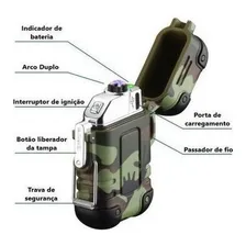 Isqueiro De Plasma Recarregável Prova D'agua Camuflado Foto mini  3