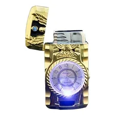 Isqueiro Relógio Águia Recarregável Led Rgb A Gás Dourado Foto mini 2