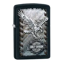 Isqueiro Zippo Harley Davidson Águia Preto Fosco Foto mini 1