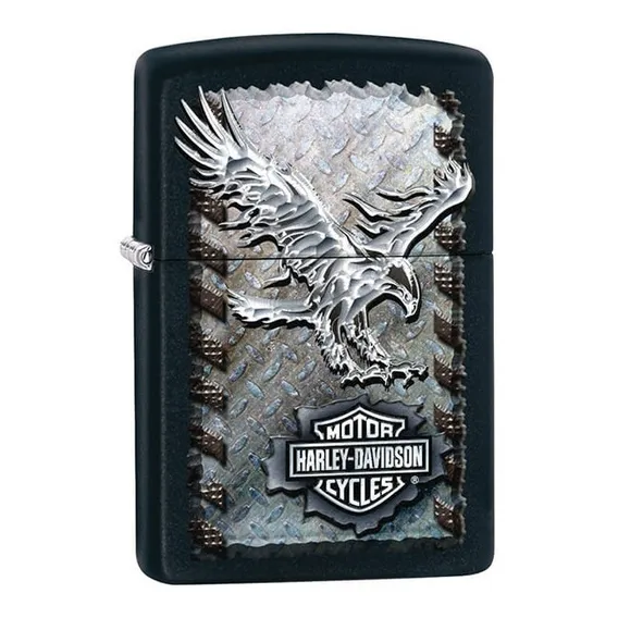Isqueiro Zippo Harley Davidson Águia Preto Fosco Foto 1