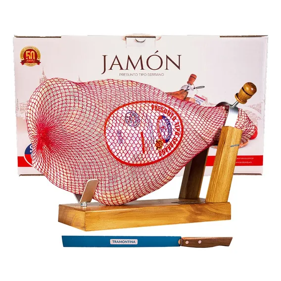 Jamon Salamanca ( 6,0kg ) + Faca + Suporte Premium Foto 1