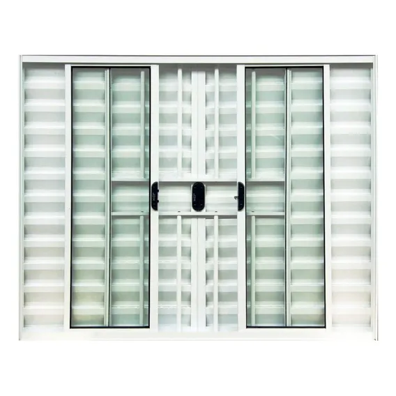 Janela AlumÃnio Branco 6 Folhas - 1,00x1,20m C/ Grade Foto 1