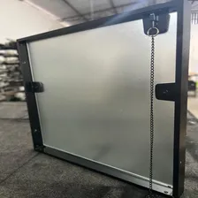Janela Basculante Blindex - Vidro Temperado 60x60 Cor Aluminio E Acess贸rios Preto Foto mini 3