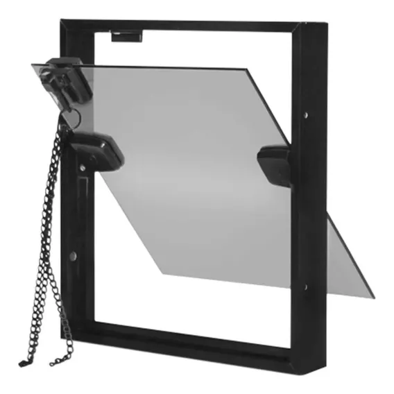 Janela Basculante Blindex - Vidro Temperado 60x60 Cor Aluminio E Acess贸rios Preto Foto 1
