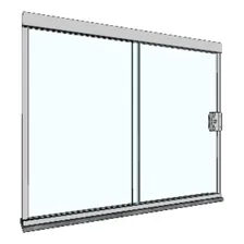 Janela Blindex Vidro Temperado Montada 2 Folhas-1,00 X 1,02 Cor Aluminio Braco Foto  mini 1
