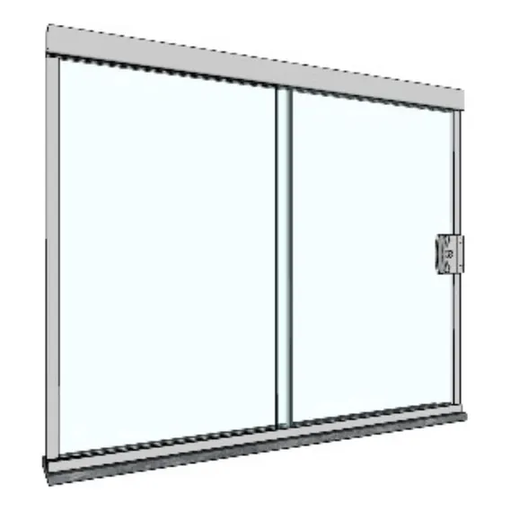 Janela Blindex Vidro Temperado Montada 2 Folhas-1,00 X 1,02 Cor Aluminio Braco Foto 1