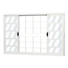 Janela De Aço De Correr 100x150cm 4 Folhas Com Grade Wt Foto  mini 1