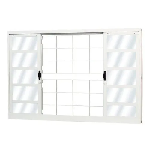 Janela De Aço De Correr 100x150cm 4 Folhas Com Grade Wt Foto 1