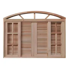 Janela De Madeira Veneziana 120x120cm 6 Folhas Em Arco Rodam Foto mini 1