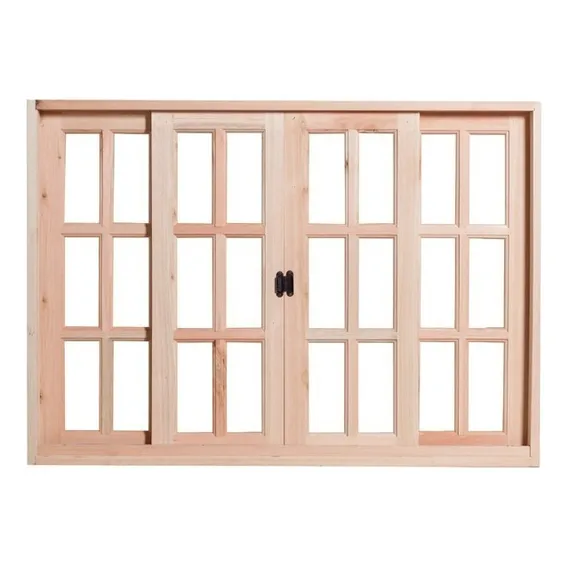 Janela Vitro Madeira Eucalipto 100x120 Cx 10 Com Guarnição Cor Coral-claro Foto 1