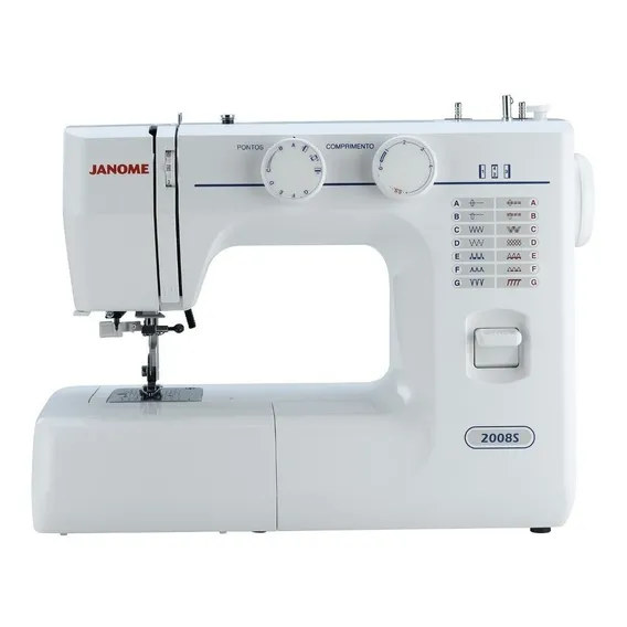 Janome Máquina De Costura 2008 S Completa Cor Branco/Azul 110V Foto 1