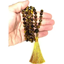 Japamala Pedra Legitima Olho De Tigre 60cm De Comprimento Foto mini 4