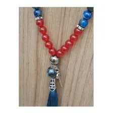 Japamala Terço 108 Contas Lápis Lazuli E Hematita Cor Azul Foto mini 4