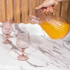 Jarra 2,3 Litros Para Sucos Bebidas Rosa Transparente Axé Foto mini 3