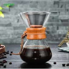 Jarra Café Filtro E Colar Madeira Alça Couro 400ml Foto mini 3