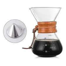 Jarra Café Filtro E Colar Madeira Alça Couro 400ml Foto mini 2