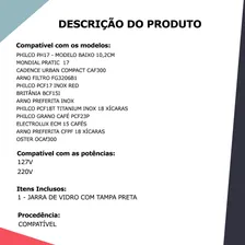 Jarra Compatível Cafeteira Mondial Pratic 17 Cafés Foto mini 2