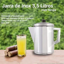 Jarra De Caldo De Cana Garapa E Peneira Kit Inox Premium Foto mini 2