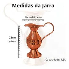 Jarra De Cobre Puro 1,5l Benefícios Do Cobre Jarra Ânfora Foto mini  2
