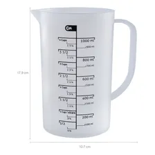 Jarra Medidora De Plástico 1 Litro Cozinha Copo De Medidas Cor Transparente Foto  mini 1